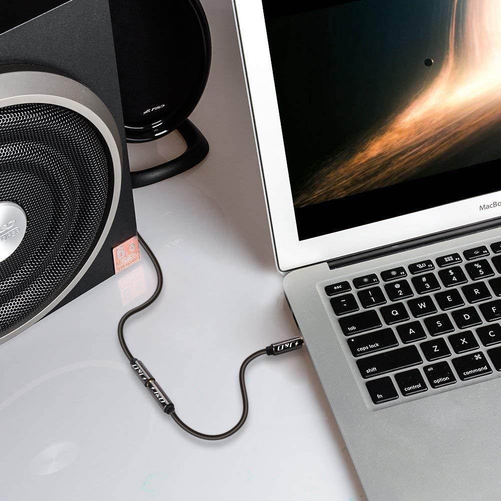 [2-Pack] J&D 3.5mm Male to Male Auxiliary Audio Cable, Gold Plated [Copper Shell] [Heavy Duty] 3.5mm 1/8" TRS Male to 3.5mm 1/8" TRS Male Stereo Audio Adapter Cable - 6 Feet