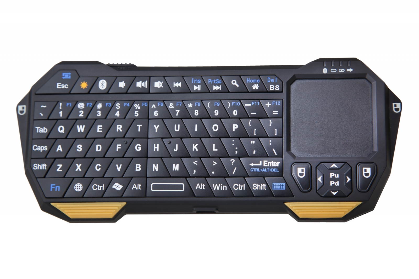 Hisgadget Ultra Portable Rechargeable Mini Wireless Bluetooth Keyboard with Mouse Touchpad Backlight for Android 3.0 + Tablets / Mac OS / Windows /  iPad 2 3 4 5 / iPad Mini / PS3 & HTPC/IPTV HTPC