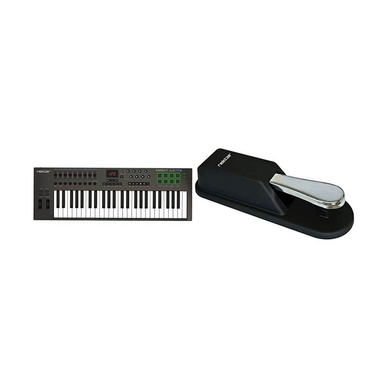 Nektar Impact LX49+ Keyboard Controller, Multicolored & Sustain Pedal, 3.15 x...