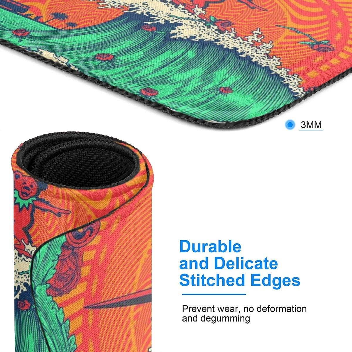 Grate-ful Dead Mouse Pad Dancing Bear Printed Mousepad Colorful Gaming Mouse Pads Non - Slip Rubber Base for Computer Game 7.1x8.7 in/18x22 cm