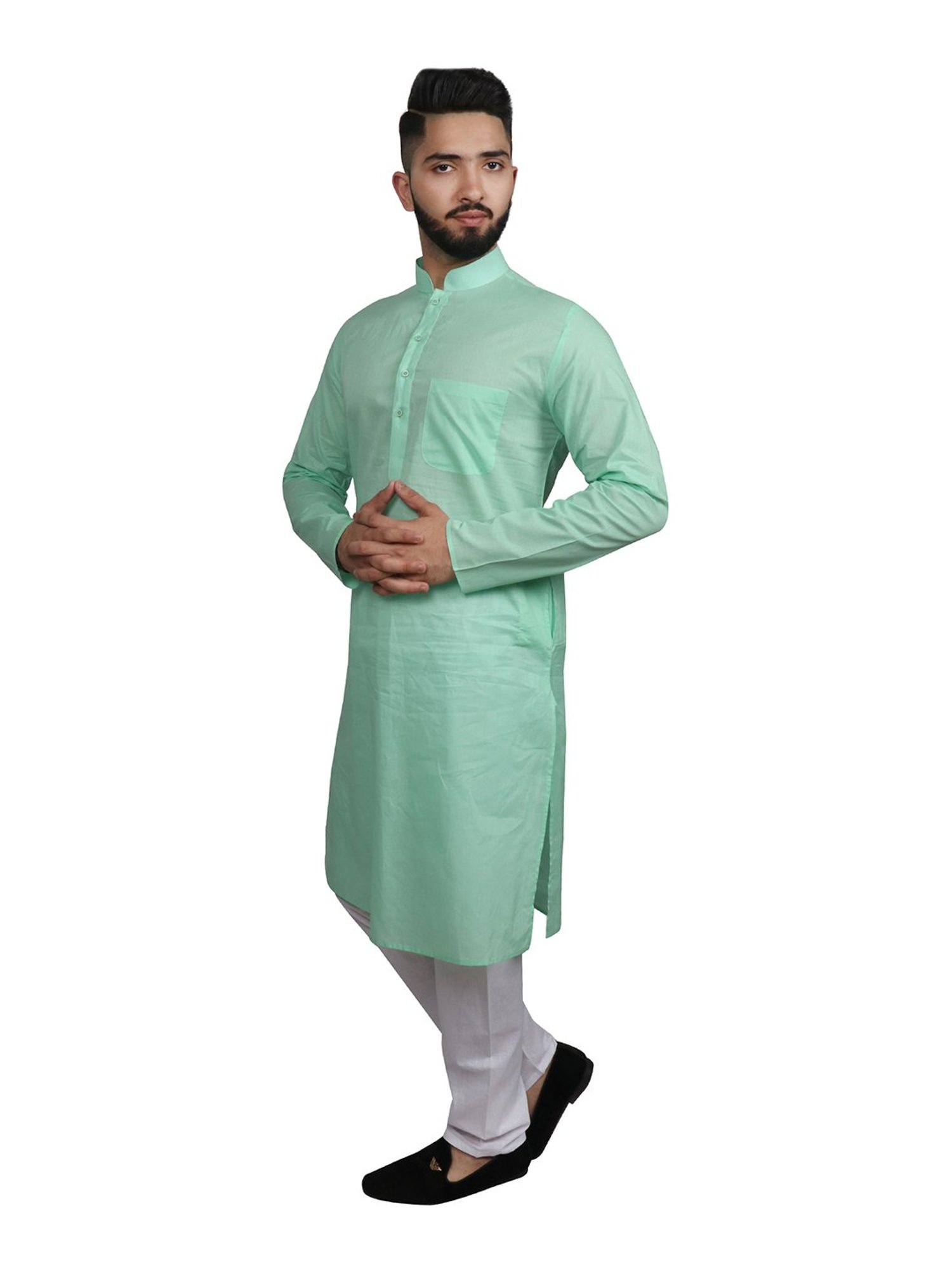 SG LEMAN Green Kurta Bottom Set