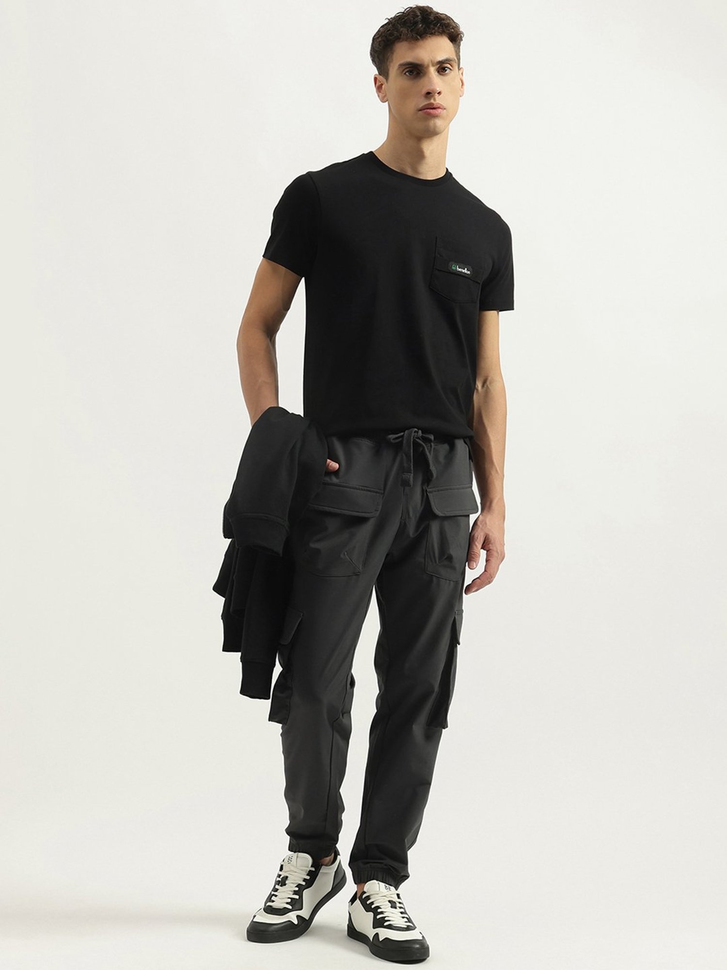 United Colors Of Benetton Black Pure Cotton Regular T-Shirt