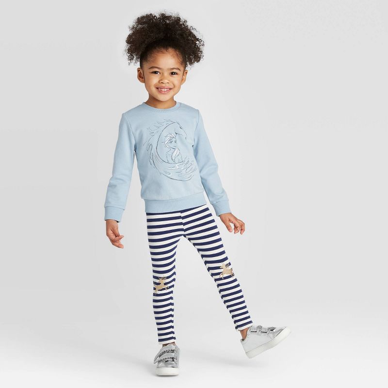 Toddler Girls' Frozen 2 Elsa Water Nock Crew Graphic T-Shirt - Sky Blue 2T