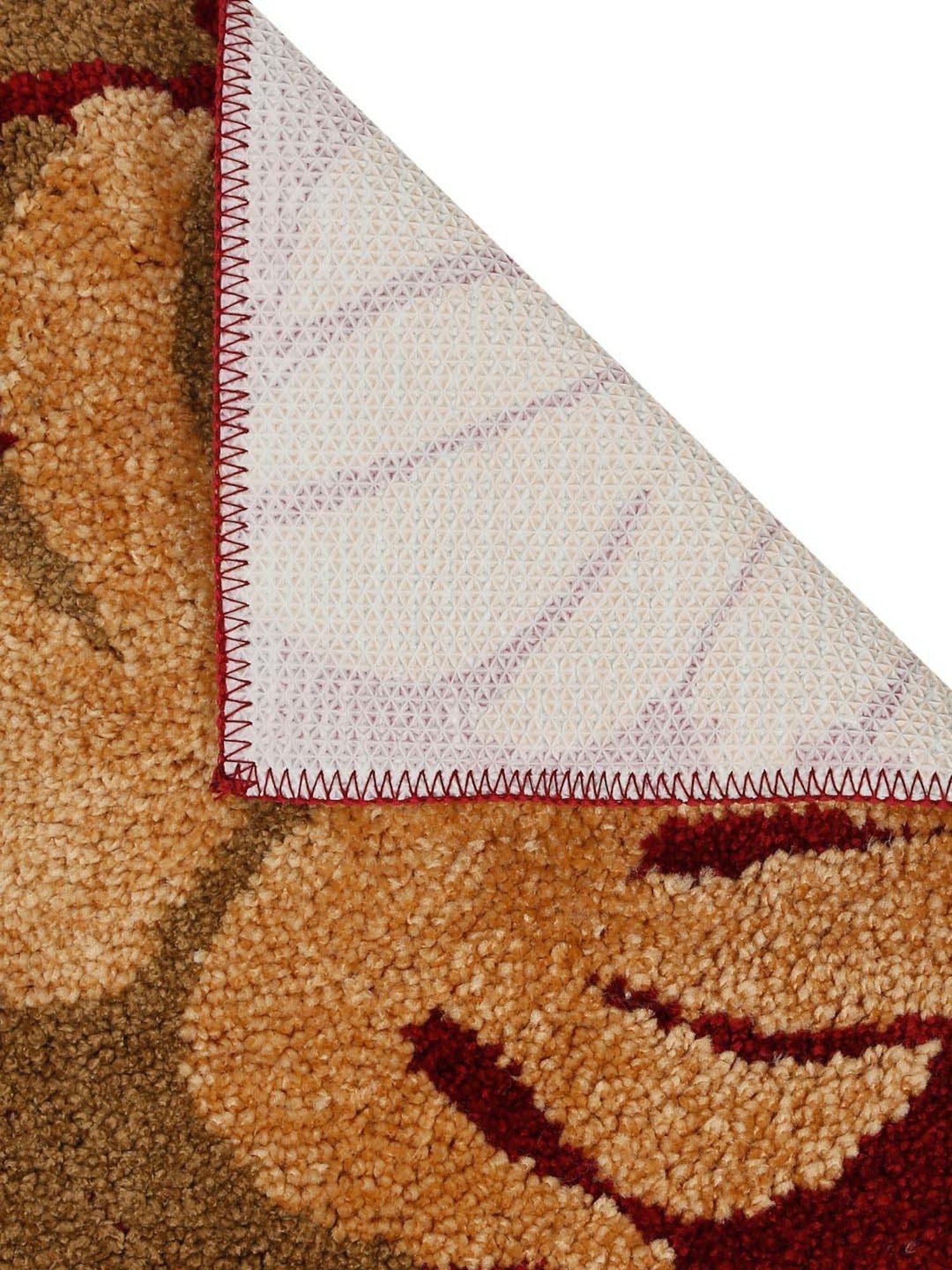 HOSTA HOMES Maroon Cotton Soft Fur Anti Skid Door Mat