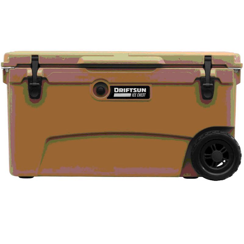 Driftsun DS-ICE-70TAN Heavy Duty Rotomolded Thermoplastic UV Resistant Portable 75 Quart Insulated Hardside Ice Chest Beverage Cooler, Tan