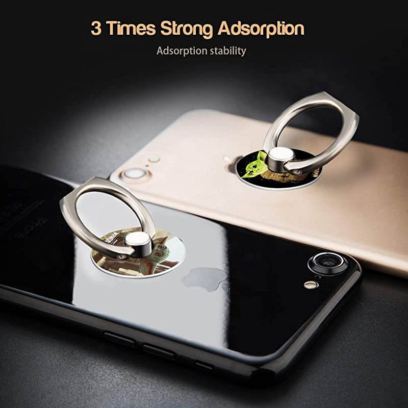 Ring Stand, Superheroes [3 Pack] 360 Rotation Cell Kickstand Finger Grip Holder Mount for i6s/6 Plus/8/7 Plus, iX, Samsung S9/S9 Plus/Note 9, Smartand Tablet (Baby Yoda)