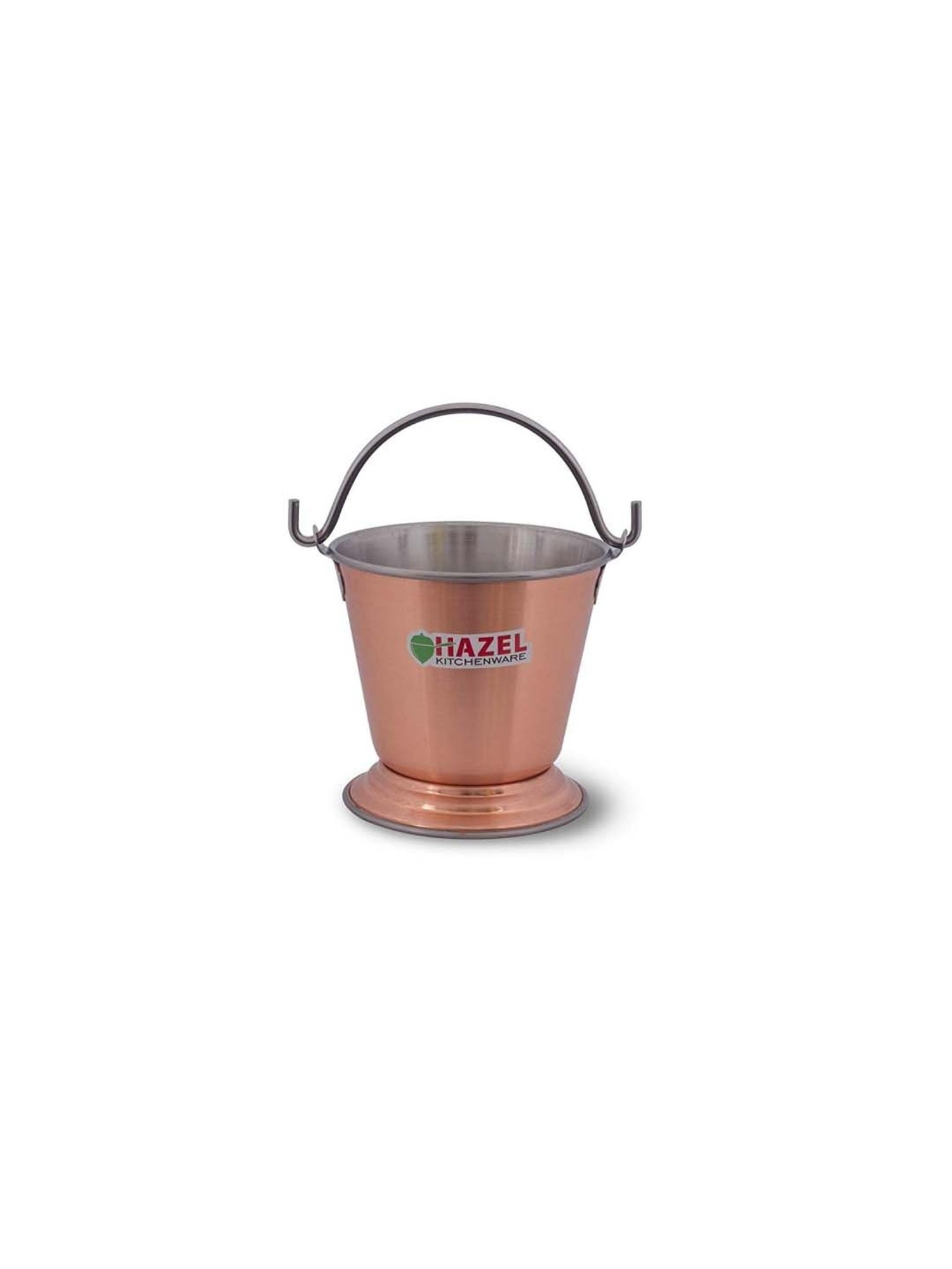 HAZEL Brown Stainless Steel Serving Buckets - Set of 1 (600 ML )