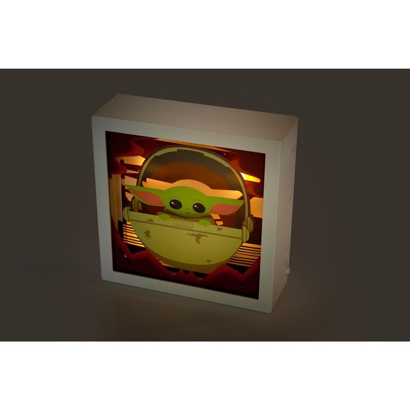 Robe Factory LLC Star Wars: The Mandalorian, The Child 3D Mini Shadow Light Box | 6 x 6 Inches