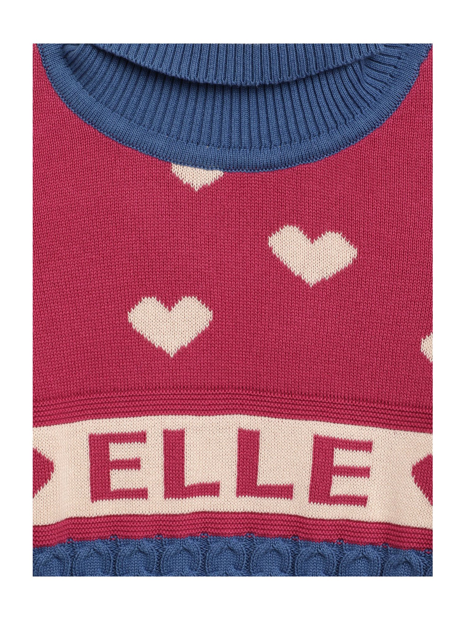 Elle Kids Blue & Pink Self Design Dress