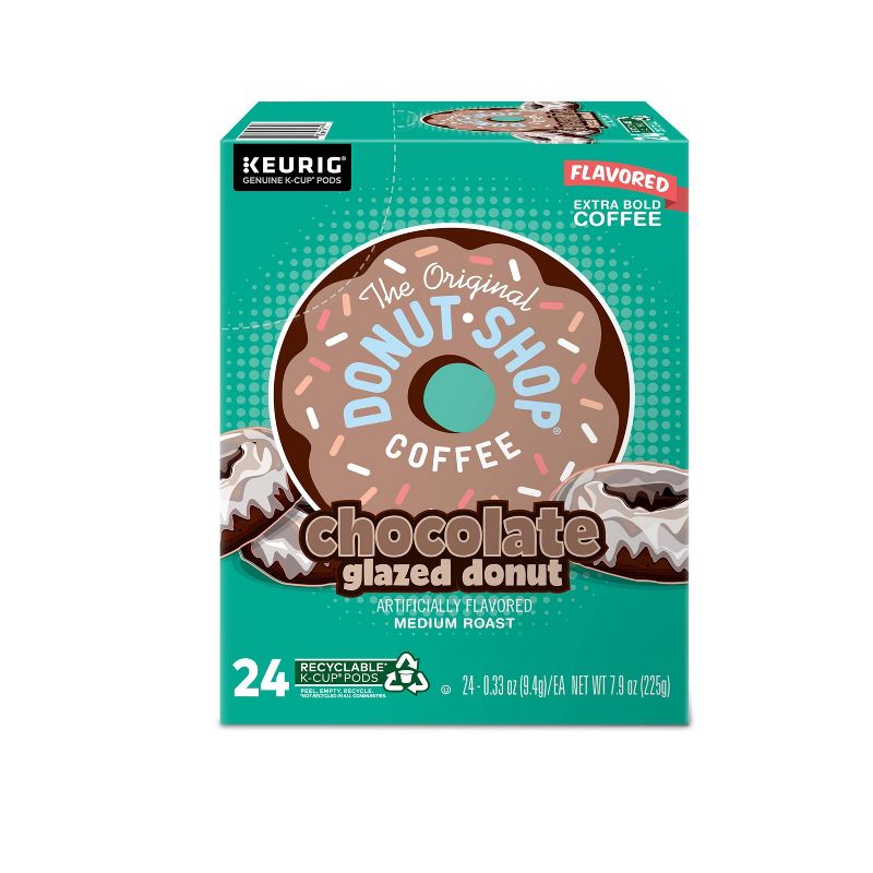 24ct The Original Donut Shop Chocolate Glazed Donut Keurig K-Cup Coffee Pods Flavored Coffee Medium Roast