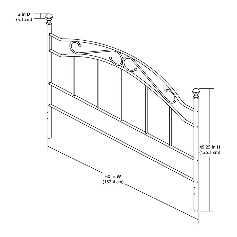 Rozella Queen Metal Headboard Pewter - Dorel Living