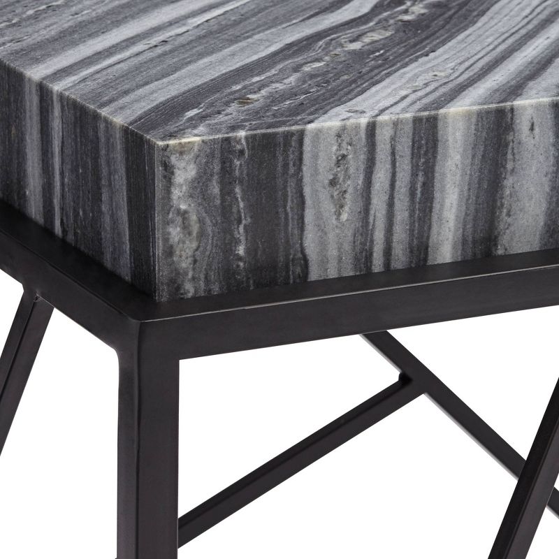 Coast to Coast Julia 38" Wide Black and Marble Accent Table
