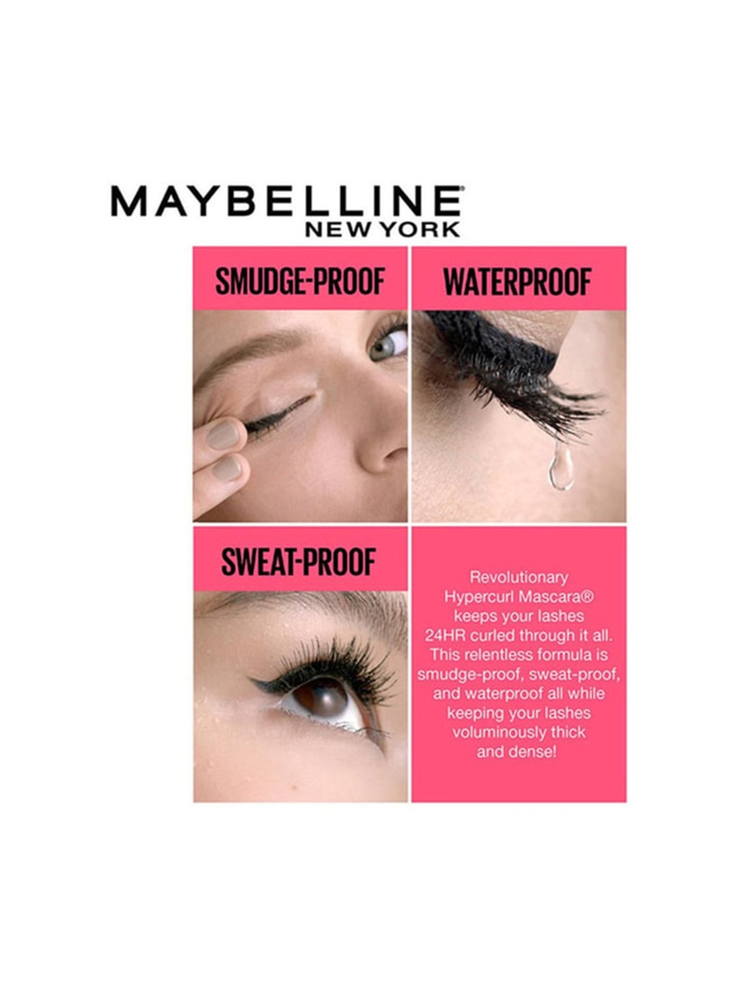 Maybelline New York Hyper Curl Mascara - Waterproof Very Black, 9.2ml