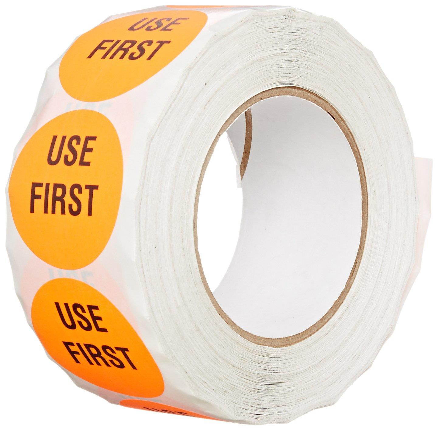 TapeCase INVLBL-037  Use First  Inventory Control Label in Red [Pack of 1000] - 2 in. Circular Label for Marking, Color Coding, Notating Inventory Items