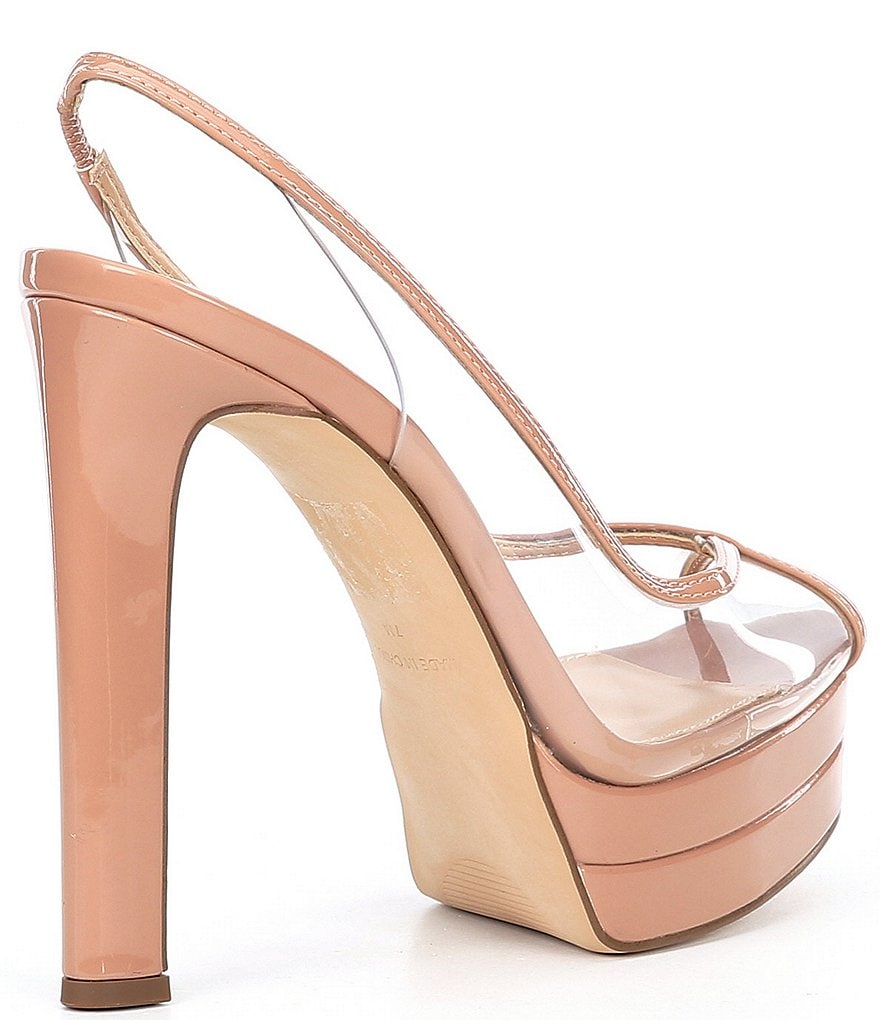Steve Madden Zailey Clear Peep Toe Platform Pumps