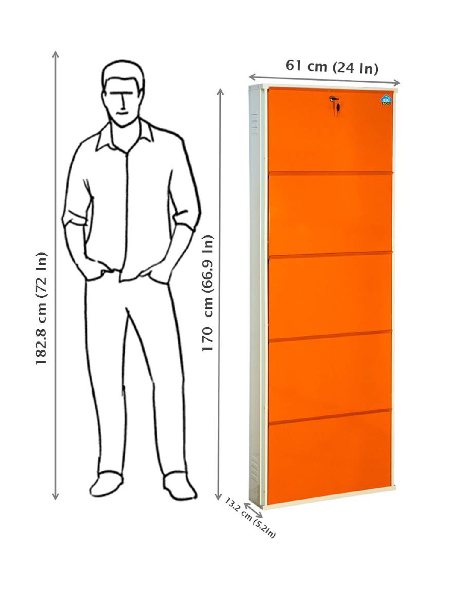 Delite Kom Metal Shoe Rack - 24" 3 Shelf, Ivory Green, PowderCoat, Wall Mount, DIY