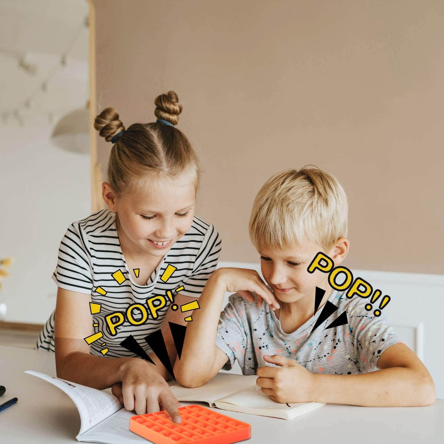 DALOJOE Push Pop Pop Bubble Fidget Sensory Toy, Pop Fidget Toys, 4 Pack Silicone Squeeze Sensory Toys, Stress Relief Toy, Autism Special Needs Anxiety Relief, Educational Toy, for Kids, Adults, Gifts