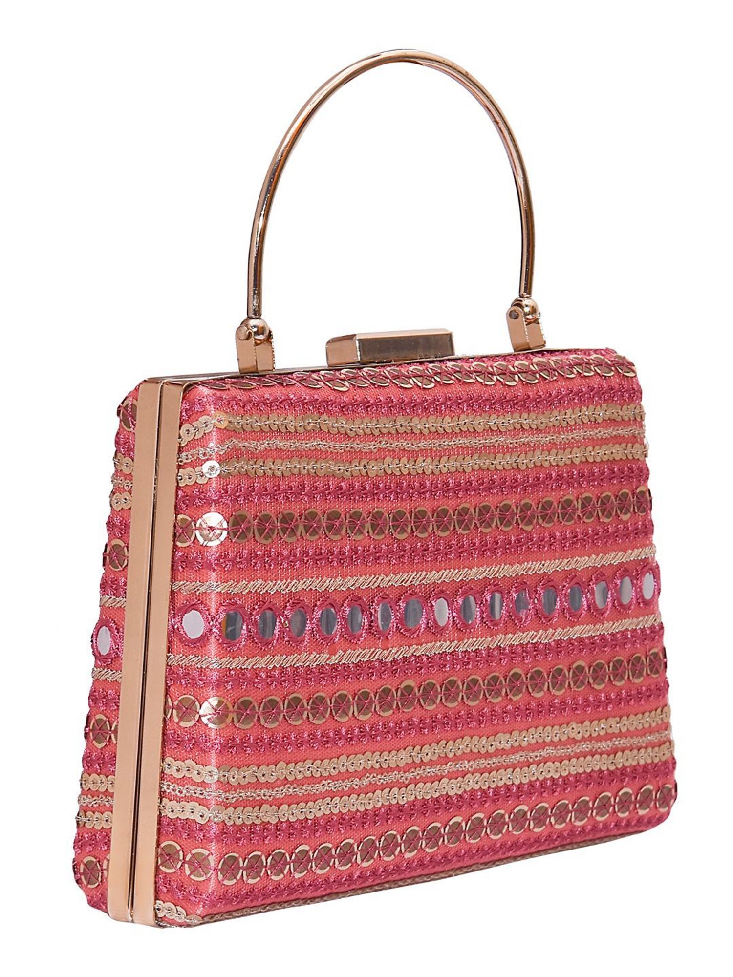 Horra Dark Pink Embellished Clutch