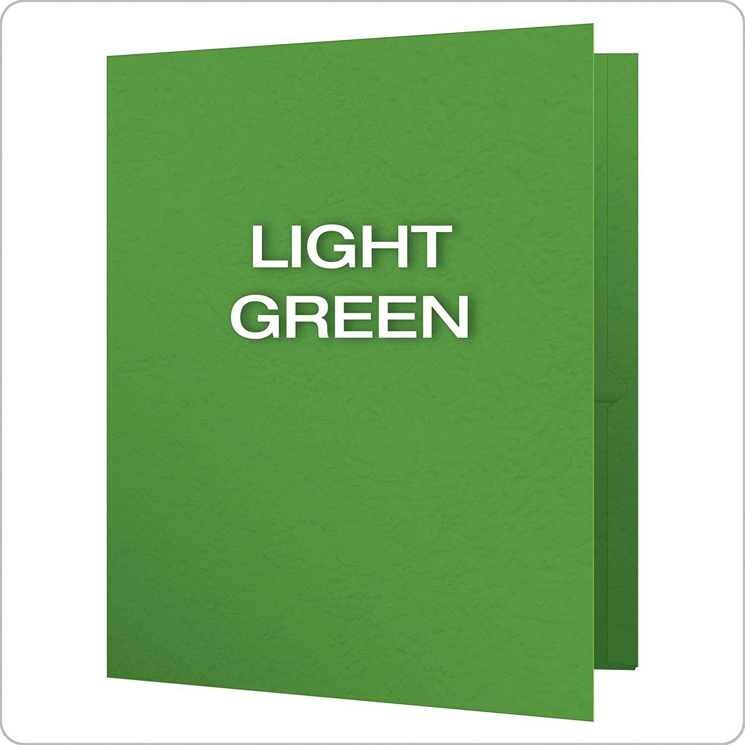 Oxford Twin Pocket Folders with Fasteners, Letter Size, Light Green, 25 per Box (57703)