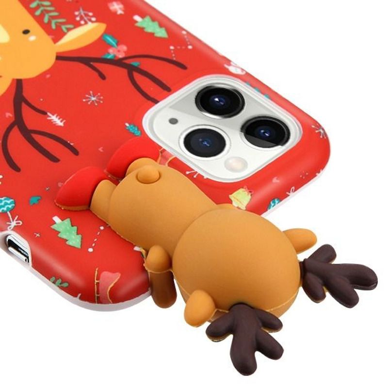 AIRIUM Christmas Deer Rubber Cover Case For Apple iPhone 11 Pro Max, Orange