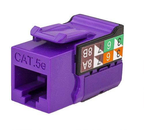CAT5E RJ45 Keystone Jack, V-Max Series - Purple Color - (50 pack)