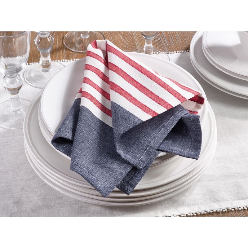 Saro Lifestyle Horizontal Stripes Cotton Napkins (Set of 4)