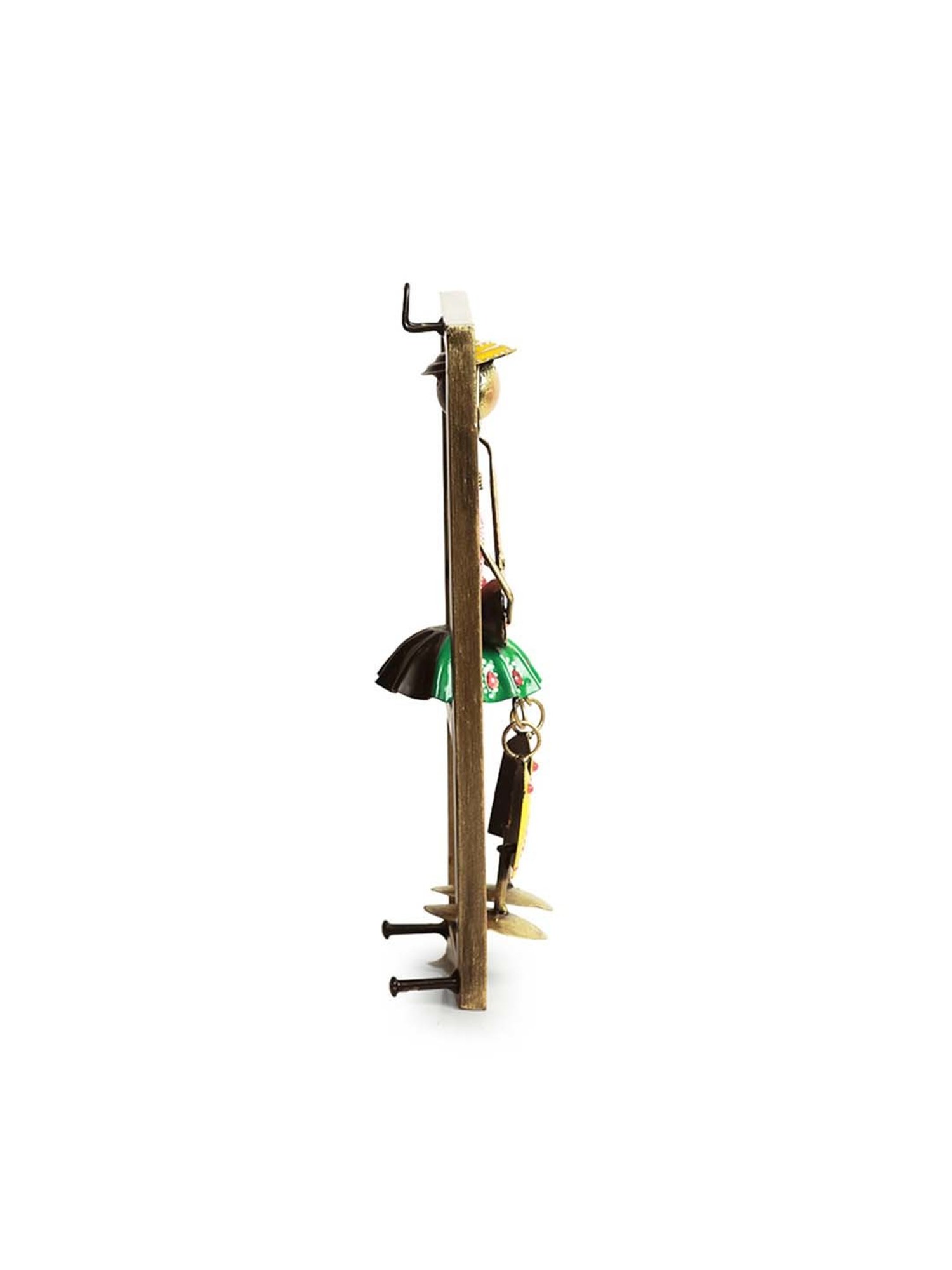 ExclusiveLane Hand-painted Multicolor Iron Rajasthani Sitar Artist Wall Hanging