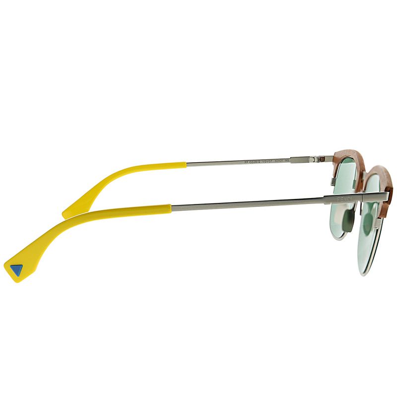 Fendi FF 0228 VGV Unisex Square Sunglasses Orange Silver 50mm