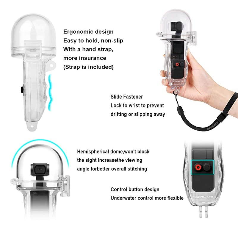 Upgraded Diving Waterproof Case Protective Housing Cover with Control Button for DJI OSMO Pocket Accessories