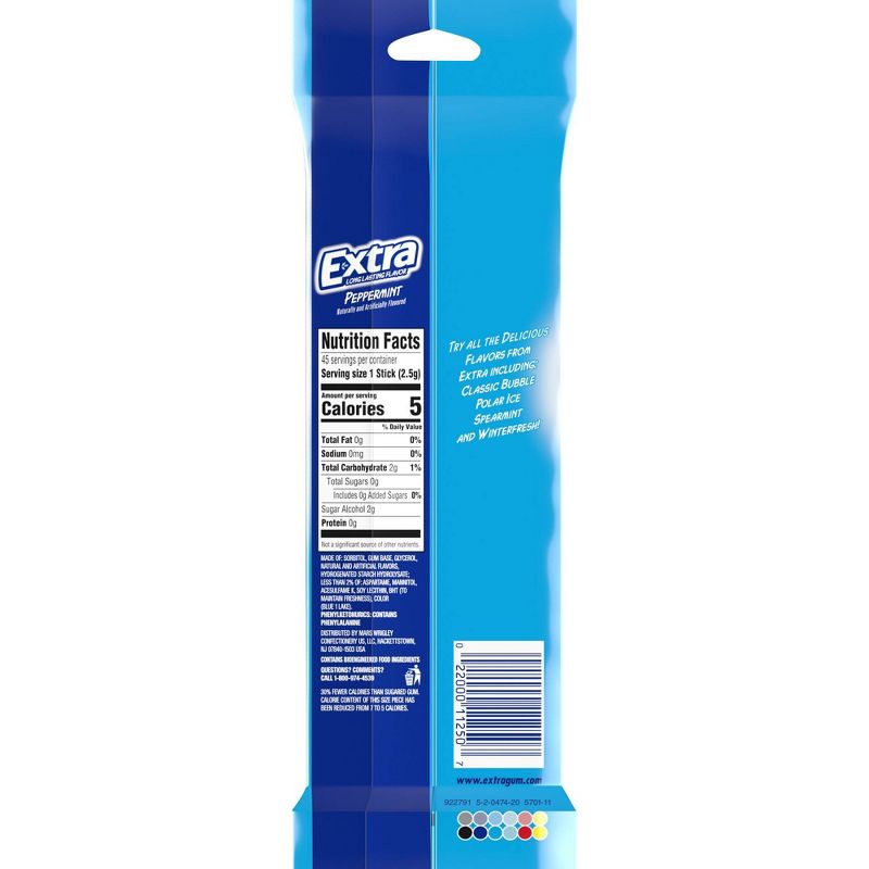 Extra Peppermint Sugar-Free Gum -15 sticks/3pk