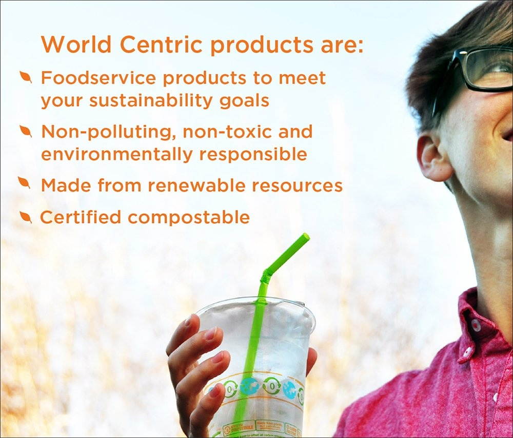 World Centric 100% PCW Compostable Paper Sleeve - 8-Ounce, 1000 pk