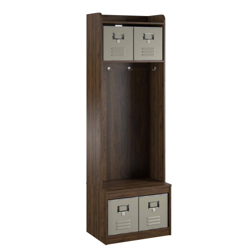 Journey Entryway Hall Tree with Storage Bench Walnut - Novogratz