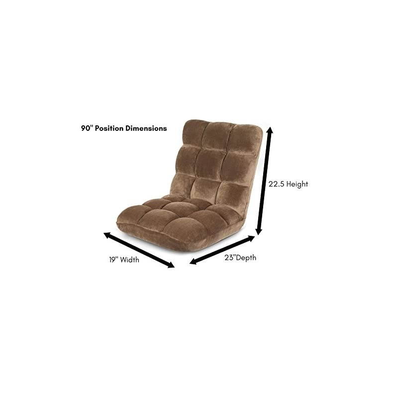Adjustable 14-Position Memory Foam Floor Chair - Pillow Gaming Chair - Comfortable Back Support - Cushion Dorm Rocker - Comfy for Reading Game Meditating - Fully Assembled - Brown