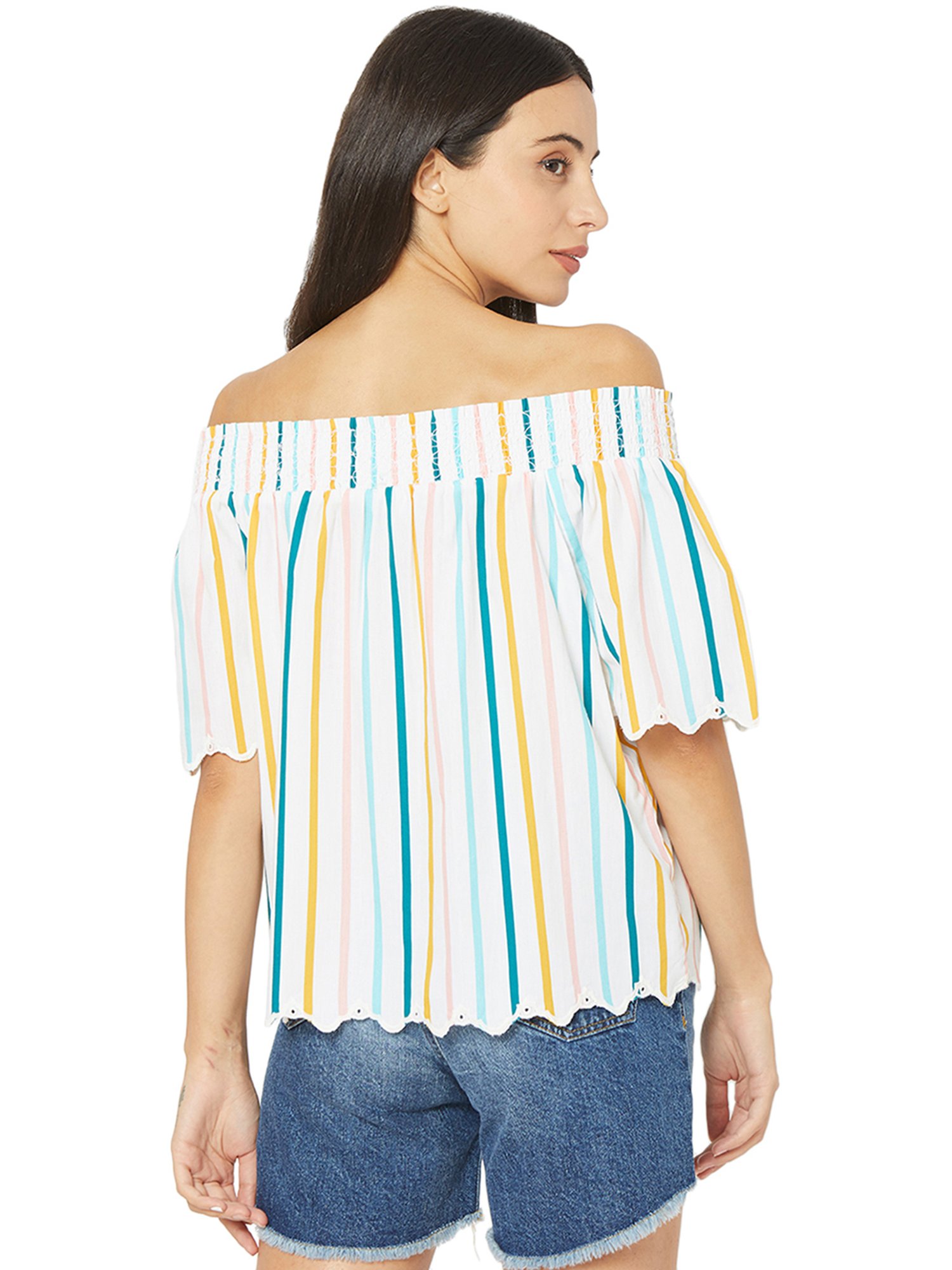 Spykar White Striped Top