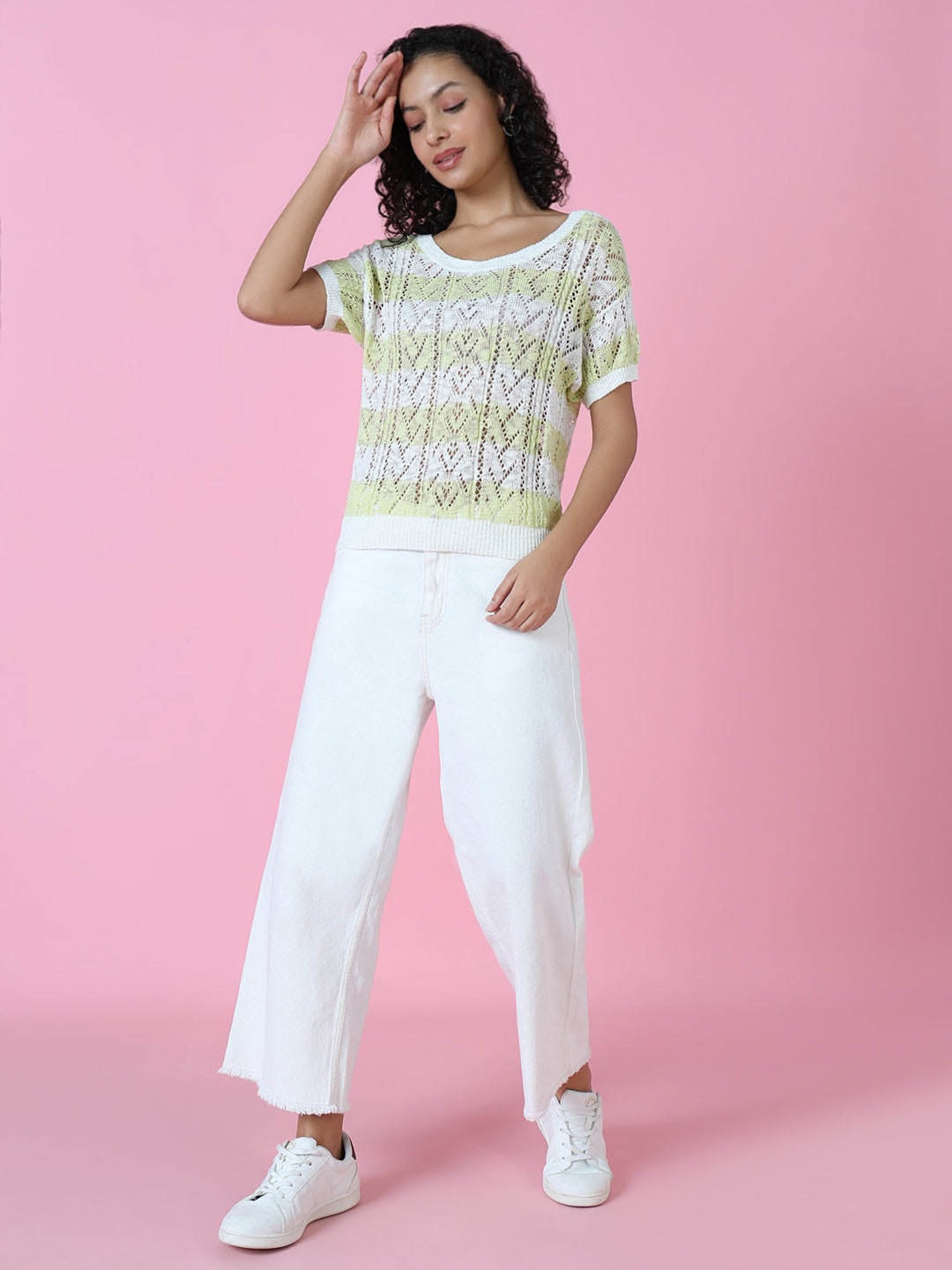 SHOWOFF Green Self Design Top