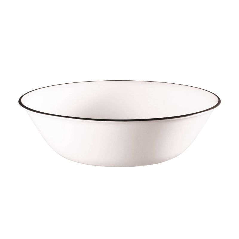 Corelle 64oz Glass Striped Serving Bowl Black
