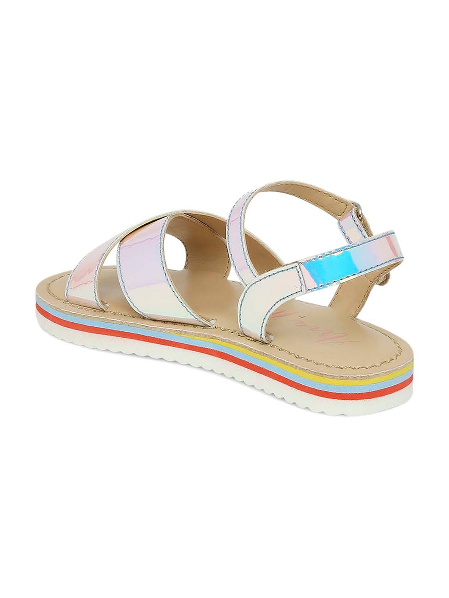 Aria Nica Kids Silver Ankle Strap Sandals