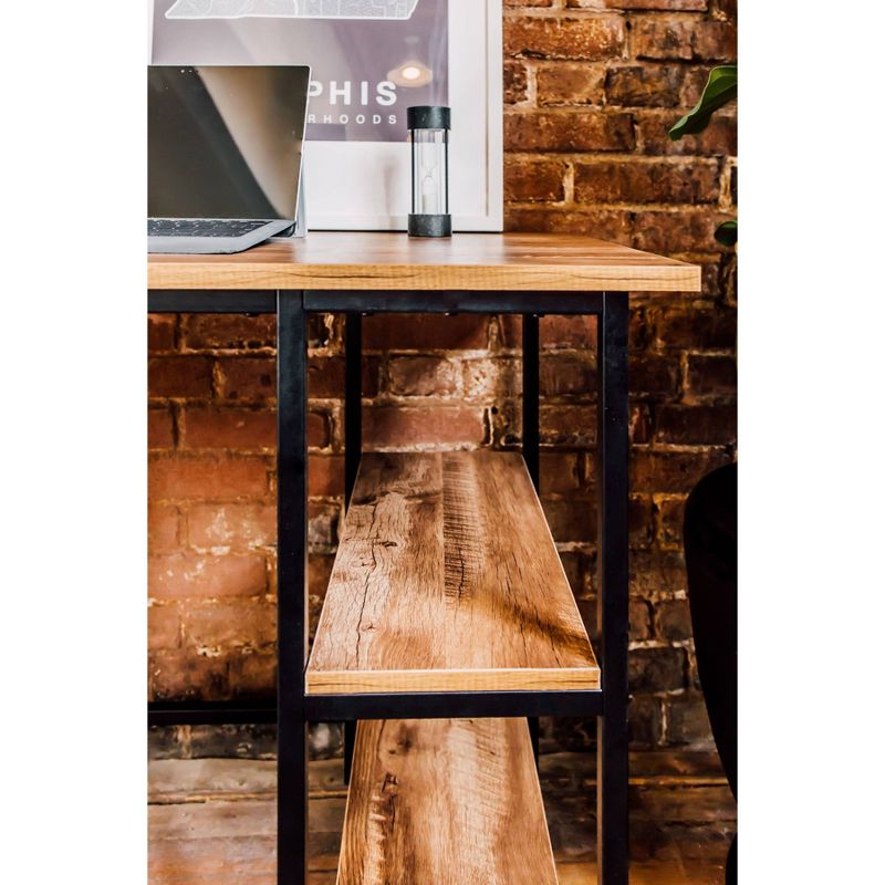 4 Shelf Camden Computer Desk Classic Oak - OneSpace