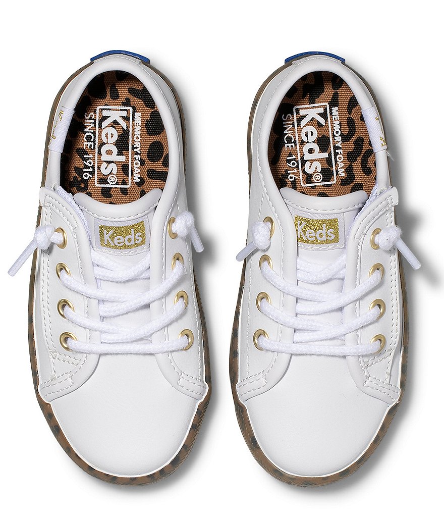 Keds Girls' Kickstart Leather Leopard Jr Sneakers (Toddler)