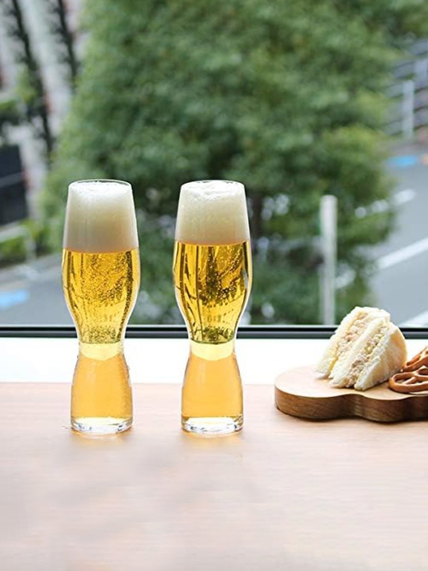 Melbify Craft Transparent Glass Tall Beer Glass (500ml) - Set of 2