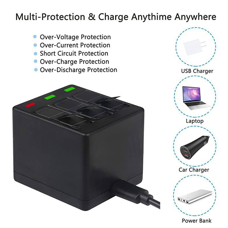 Accessories Kit for GoPro Hero 7 White/Silver Waterproof Housing+Tempered Glass Screen Protector+Carrying Case+Sleeve Case+Carabiner+Anti-Fog Inserts for Go Pro Hero 7White/Silver