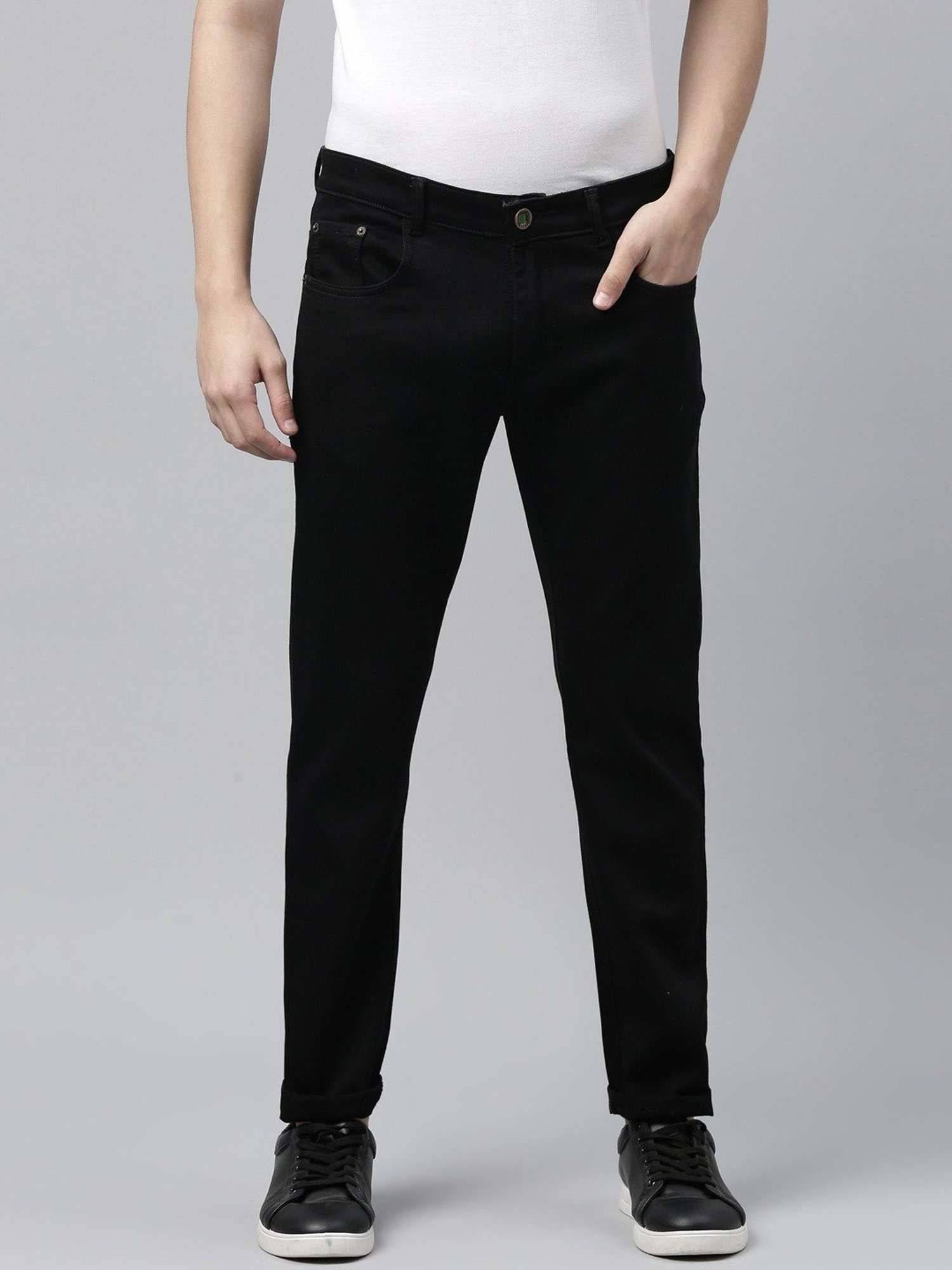 CINOCCI Shine Black Slim Fit Jeans