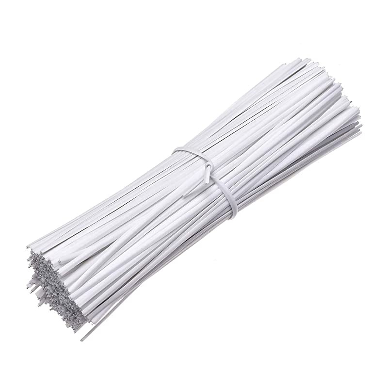 Metallic Twist Ties 100mmx18mm Plastic White Cable Cord Ties 500pcs