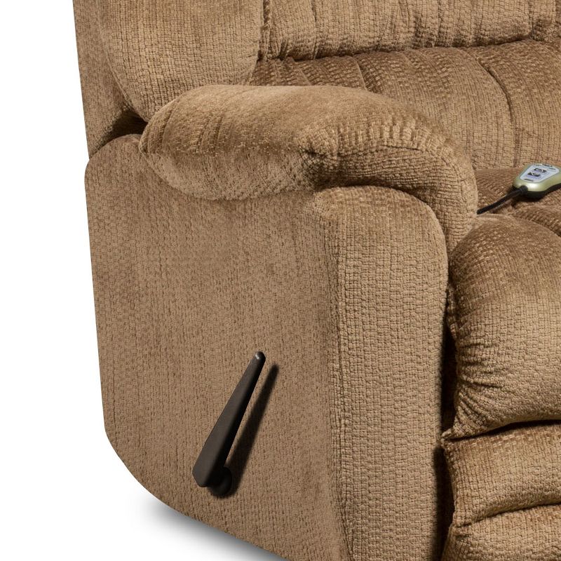 Emma and Oliver Massaging Temptation Fawn Microfiber Rocker Recliner, Heat Control