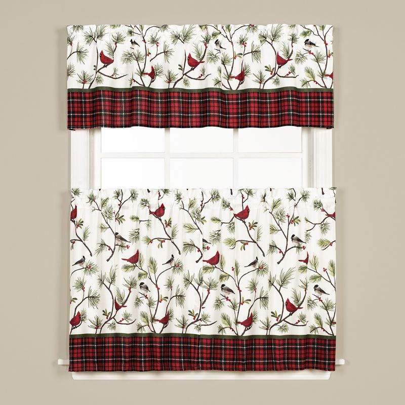 SKL Home Winter Birds Light Filtering Window Valance with 1.5" Rod Pocket 58x13", Multi