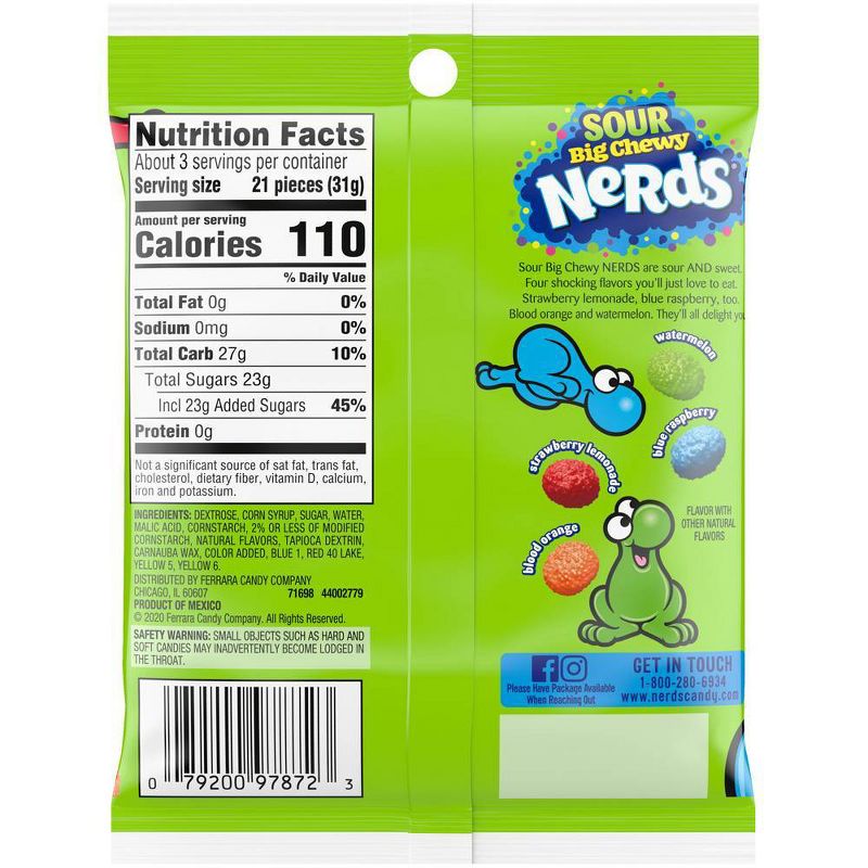Nerds Big Chewy Sour Peg - 3.5oz