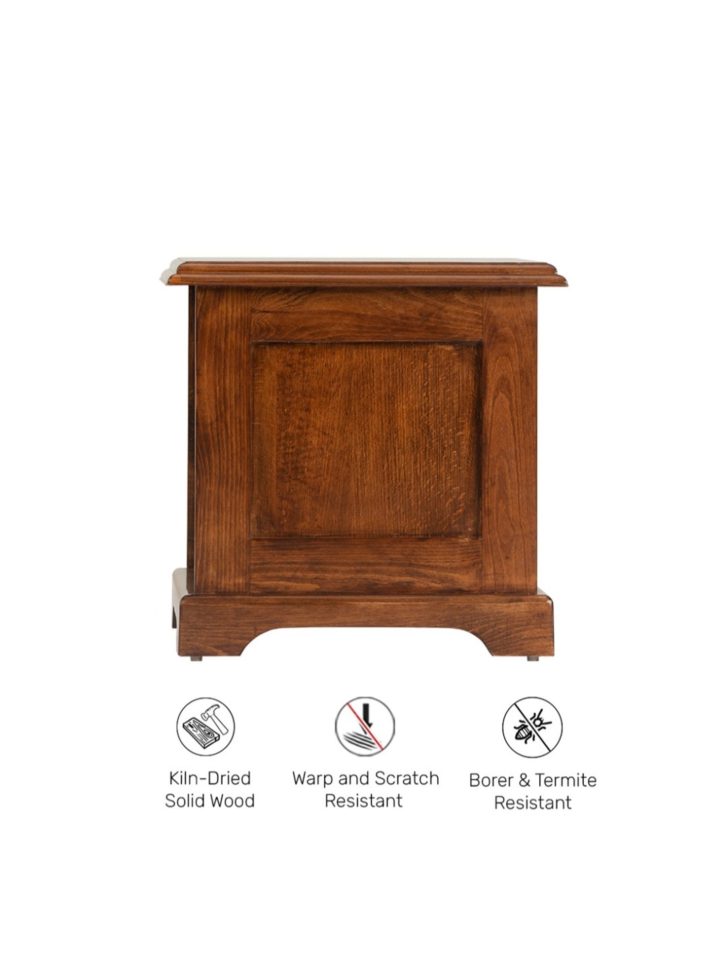 Durian Lewis Brown Solid Wood Side & End Table in Dark Oak Finish