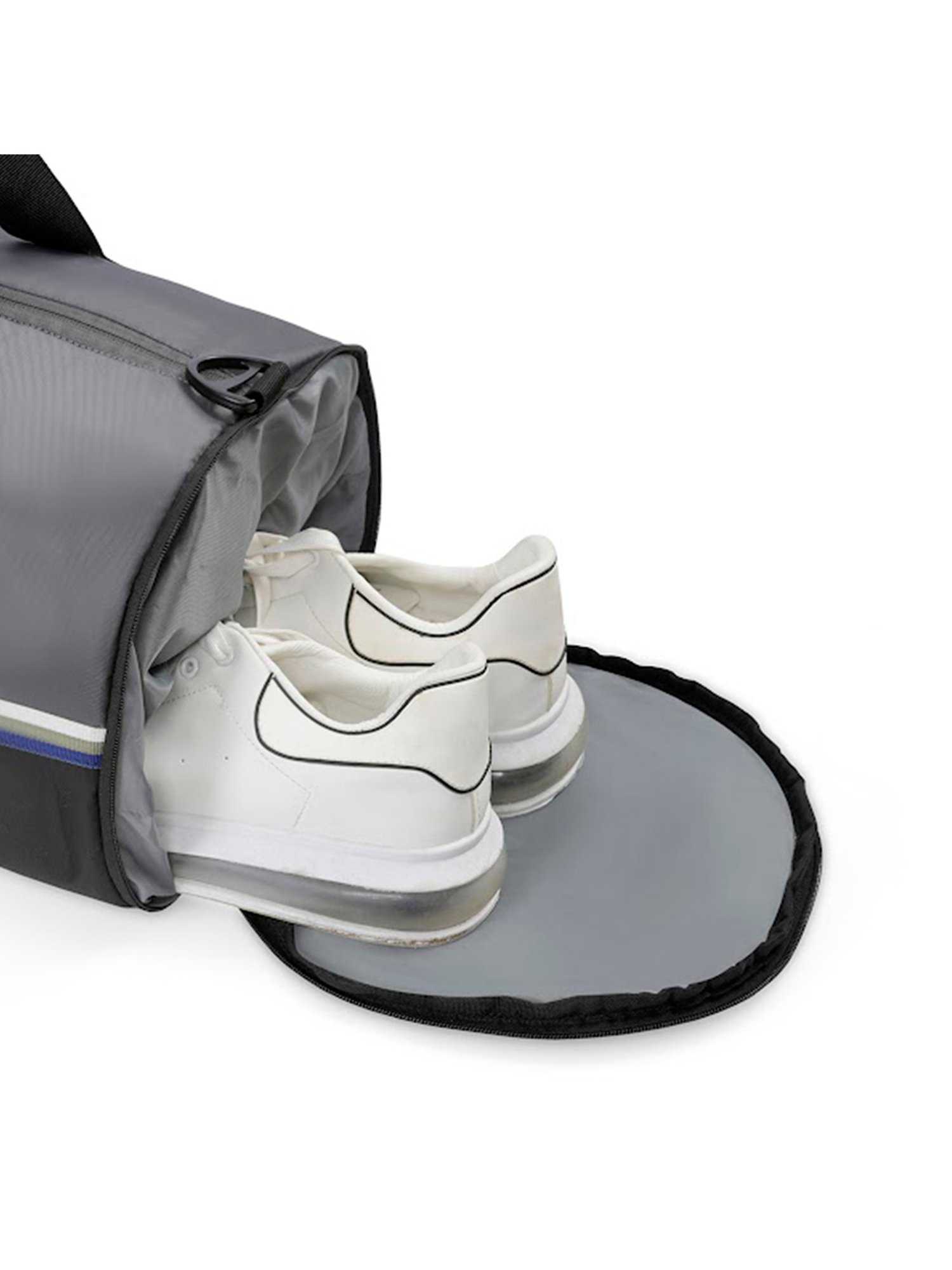 Aeropostale Duo Grey & Black Polyester Color Block Duffle Bag