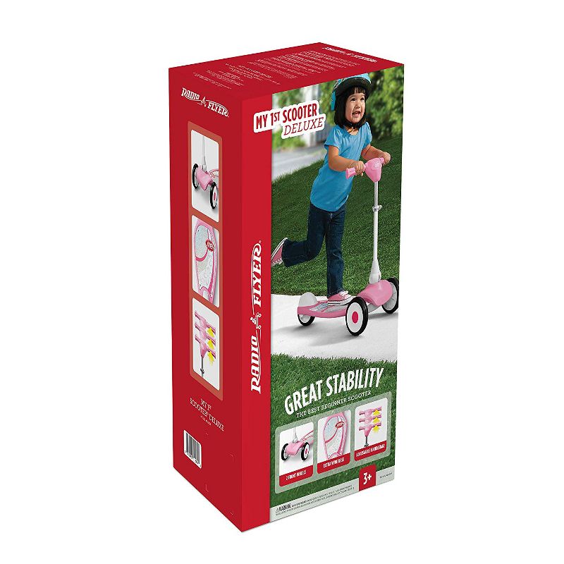 Radio Flyer 543PA My 1st Beginner Kids Kick Outdoor Scooter Sparkle, Deluxe Pink