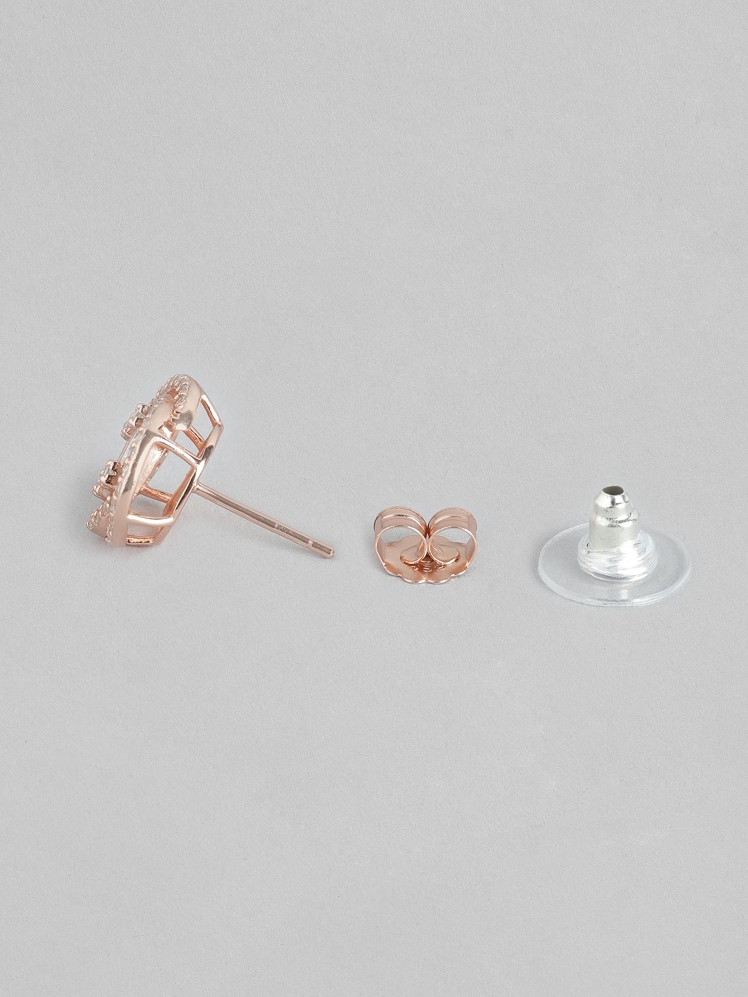 Zavya 92.5 Sterling Silver Radiance Cubic Zirconia Stud Earrings for Women